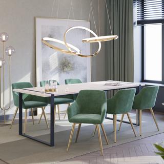 Tectake Stuhl Marilyn Samtoptik, goldene Stuhlbeine  