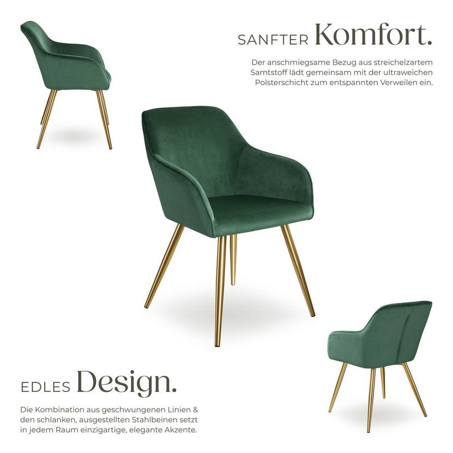 Tectake Chaise MARILYN rembourrée aspect velours  