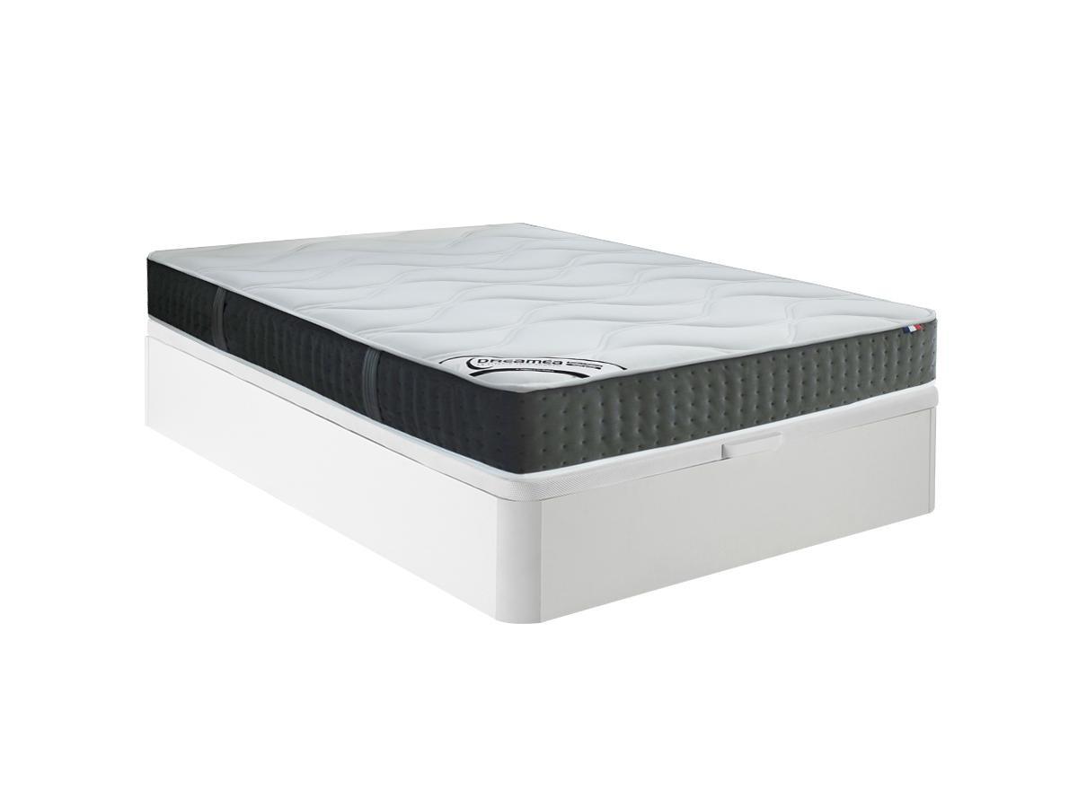 Vente-unique Set 140x190cm Rete vano Bianco + Materasso molle insac. 7 zone e memory foam sp.25cm - TIAMAT di DREAMEA  