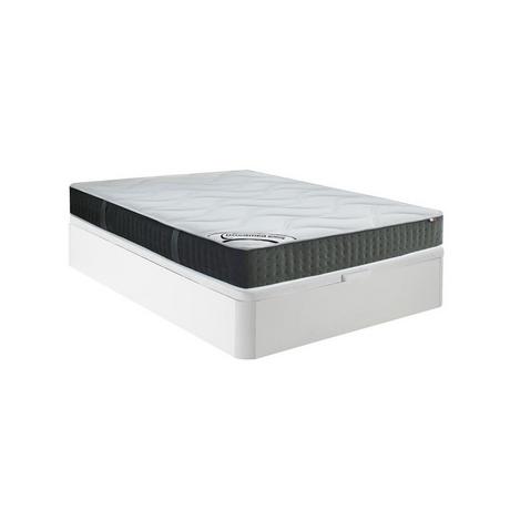 Vente-unique Set 140x190cm Rete vano Bianco + Materasso molle insac. 7 zone e memory foam sp.25cm - TIAMAT di DREAMEA  