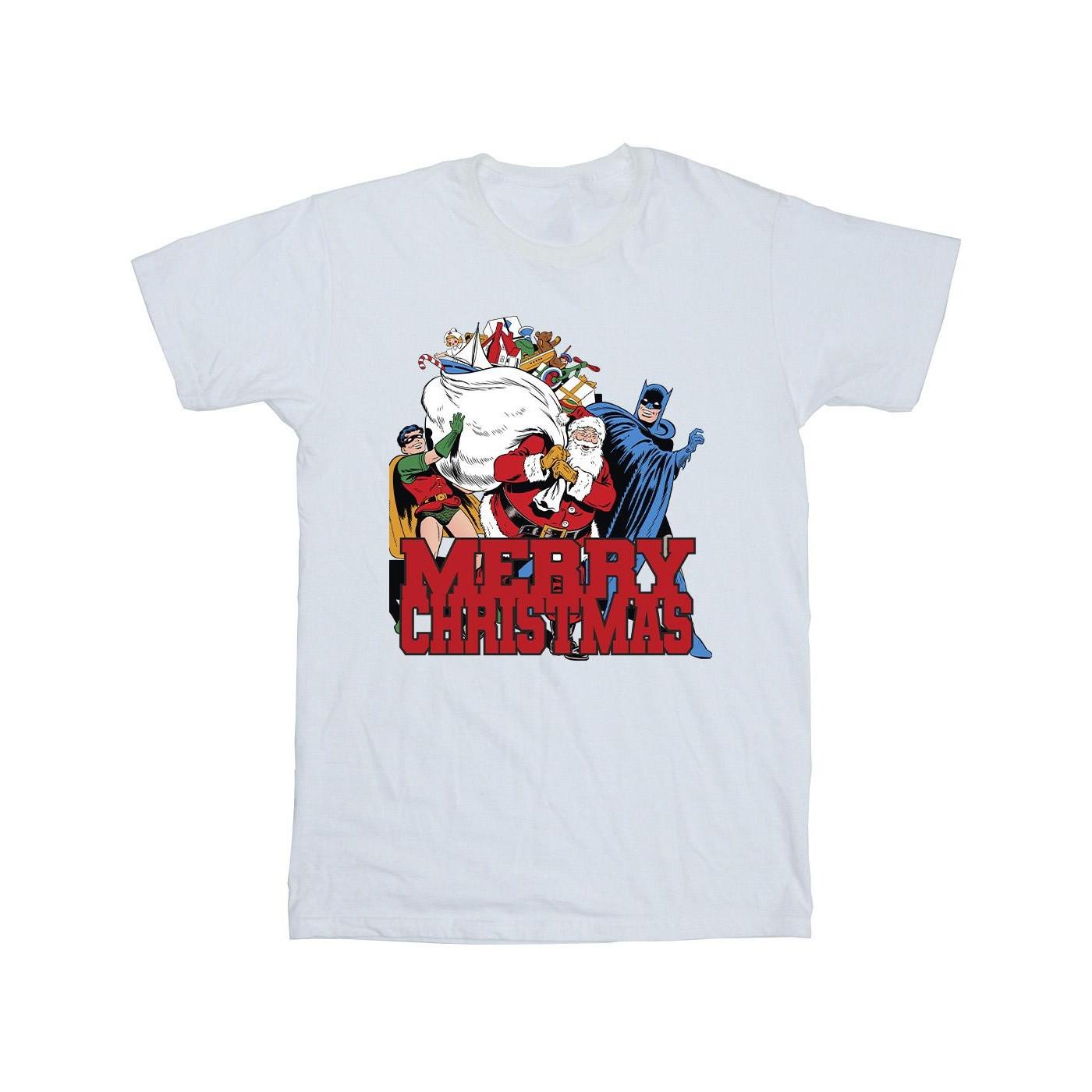 Image of Batman Merry Christmas Comic Tshirt Herren Weiss S