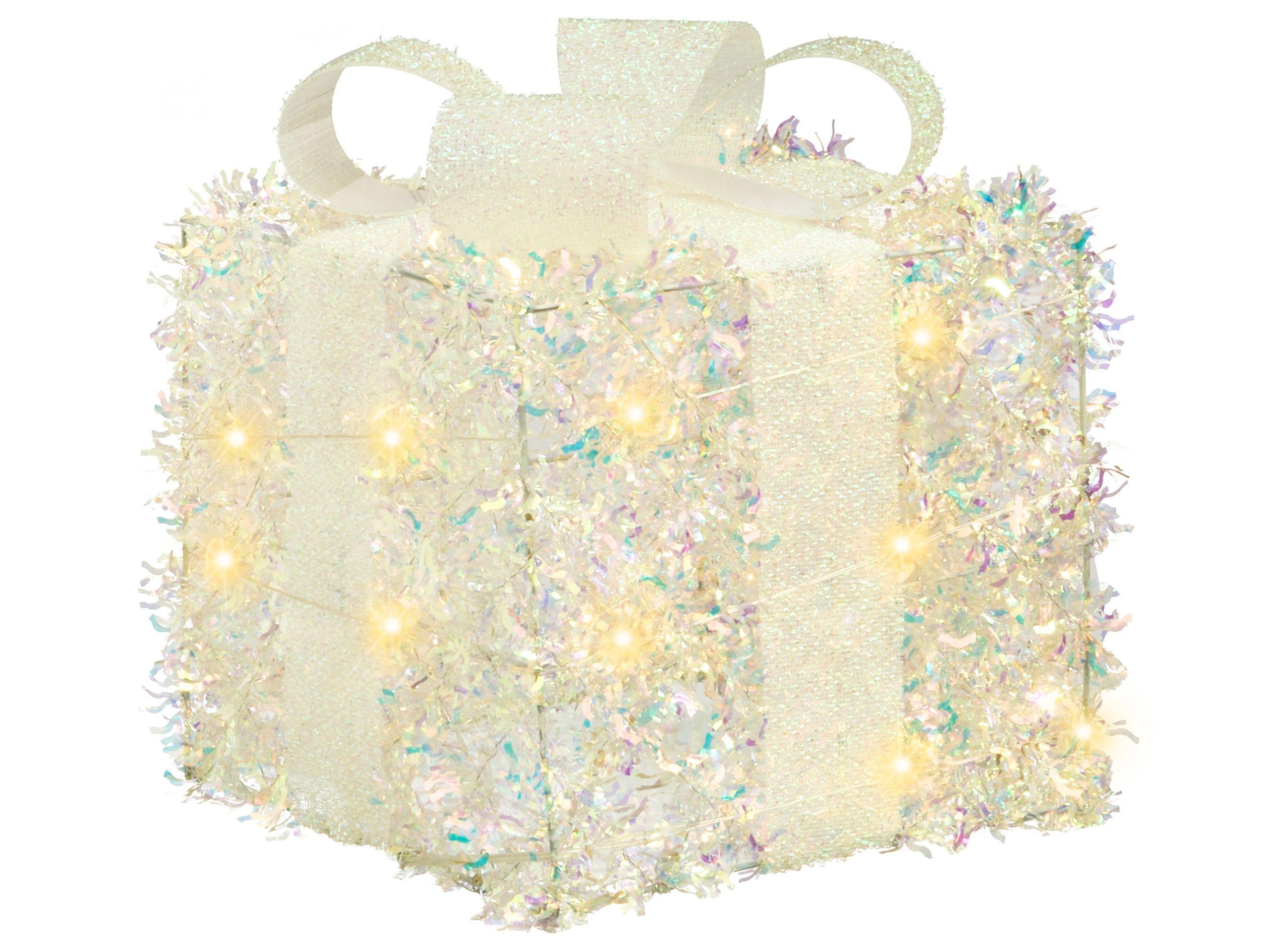 Beliani Weihnachtsdekoration 3er Set aus Kunststoff Modern HALLANGEN  