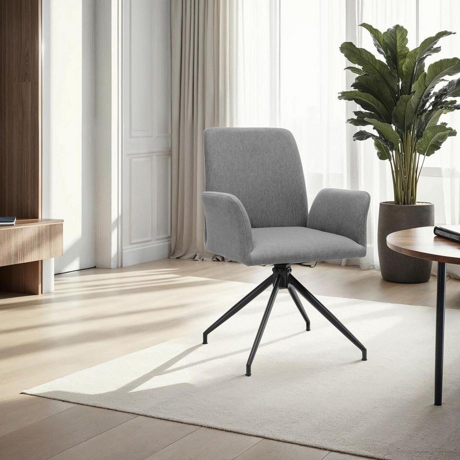 Tectake Chaise de bureau pivotante DAYA tissu robuste et rembourré  