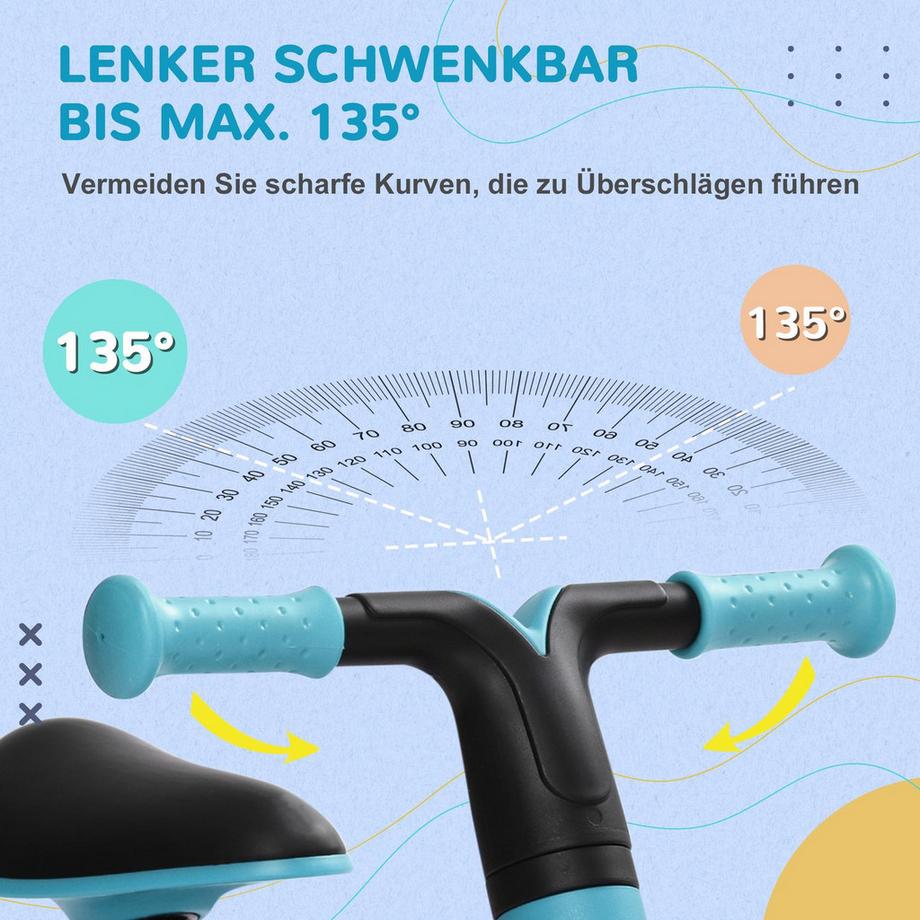 Northio  Laufrad Kinder Lauffahrrad Ohne Pedal, Höhenverstellbarer Sitz, Für 1,5-3 Jahre, Blau 