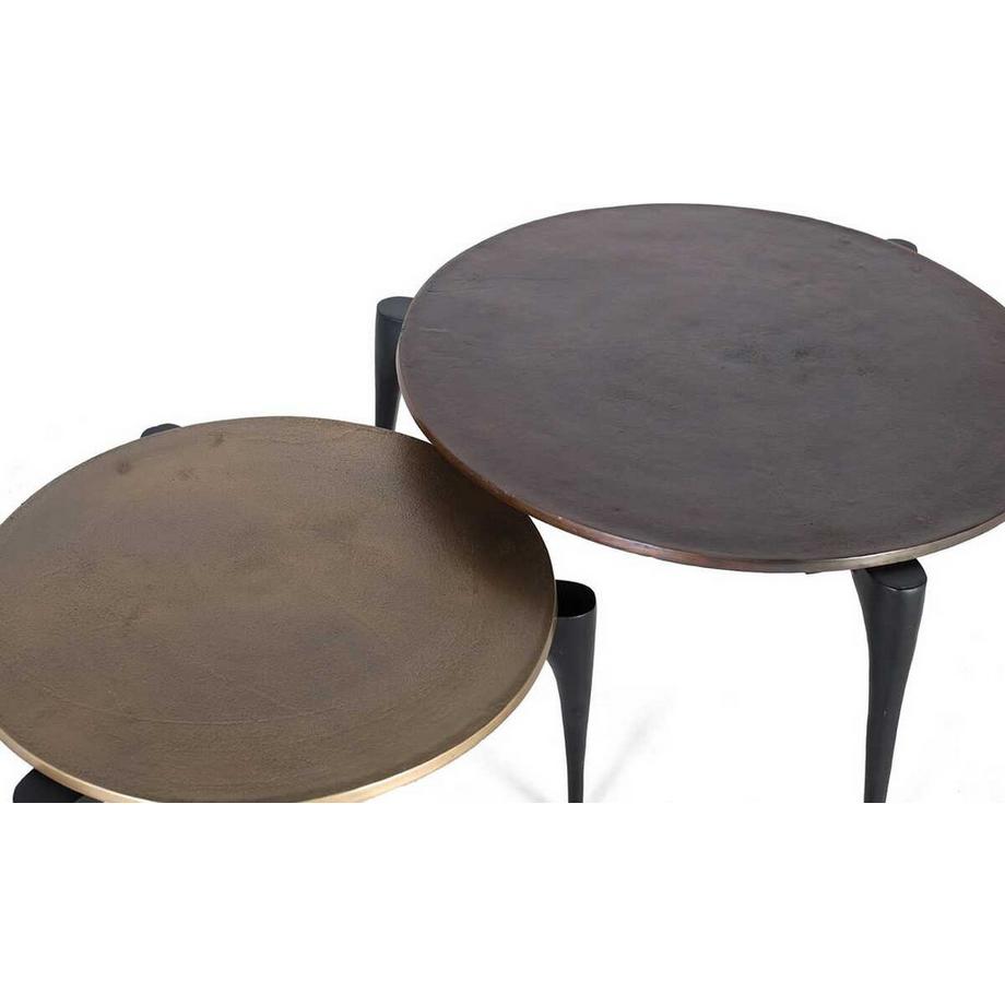 mutoni Table basse fer doré 64 (lot de 2)  