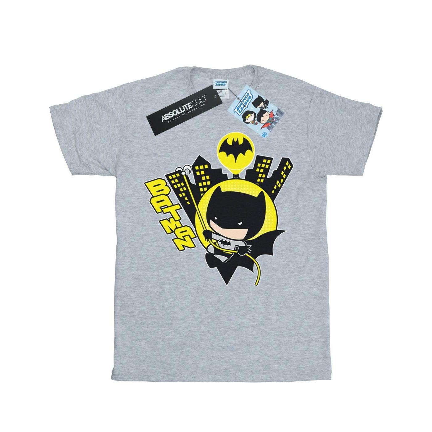 Image of Chibi Batman Swinging Tshirt Mädchen Grau 140/146