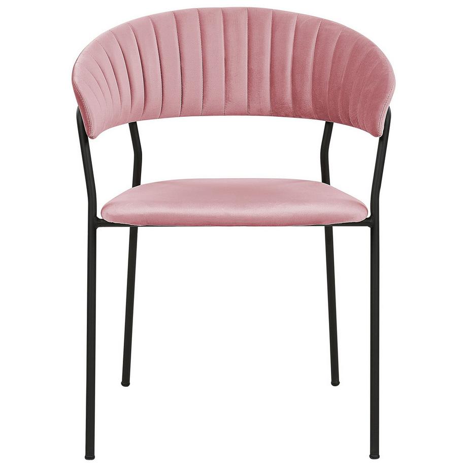 Beliani Lot de 2 chaises de salle à manger en Velours Glamour MARIPOSA  