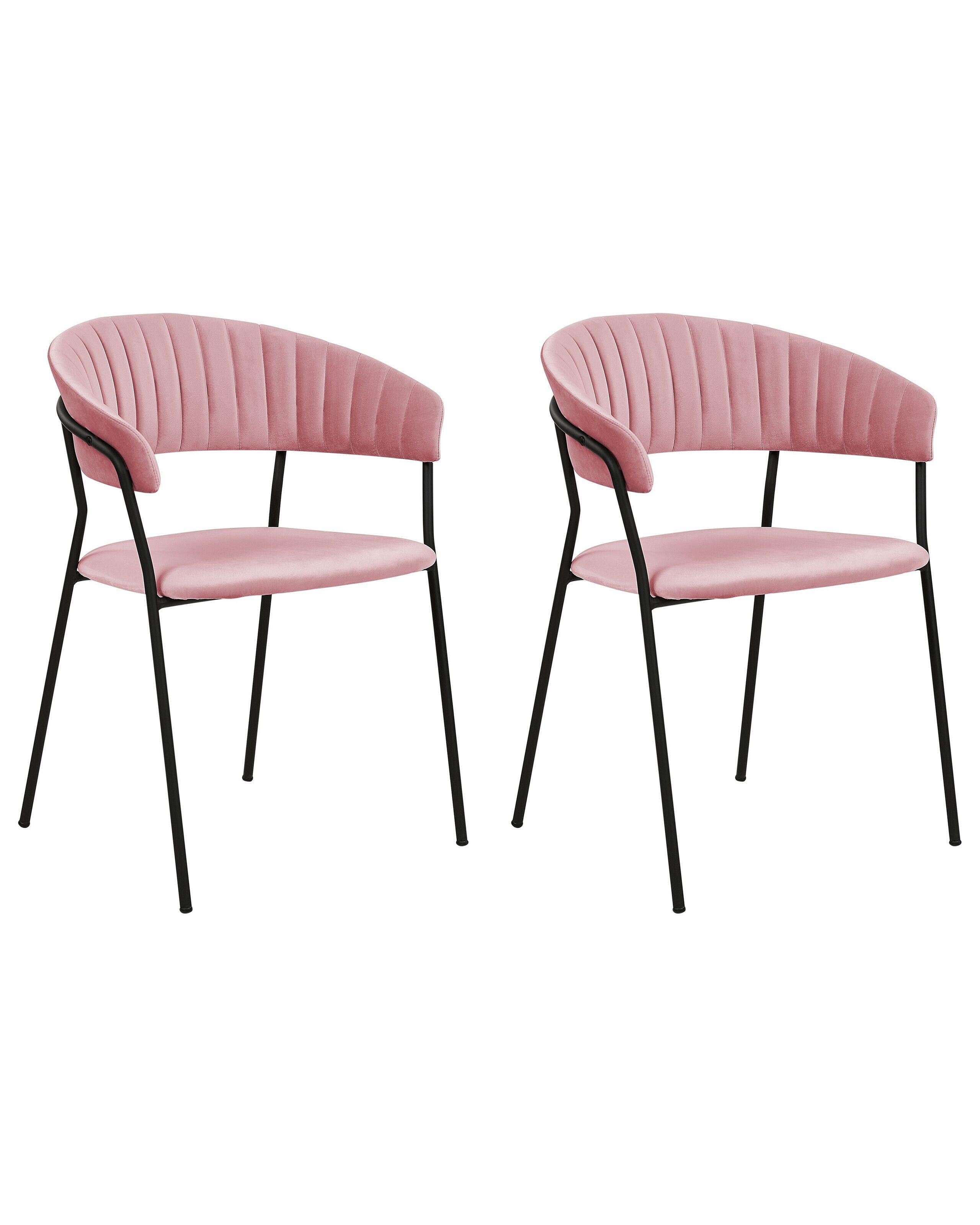 Beliani Lot de 2 chaises en Velours Glamour MARIPOSA  