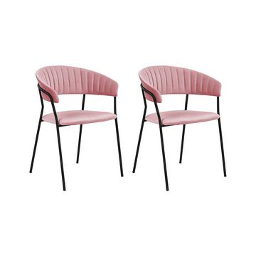 Lot de 2 chaises de salle à manger en Velours Glamour MARIPOSA
