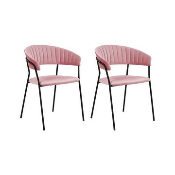 Lot de 2 chaises en Velours Glamour MARIPOSA