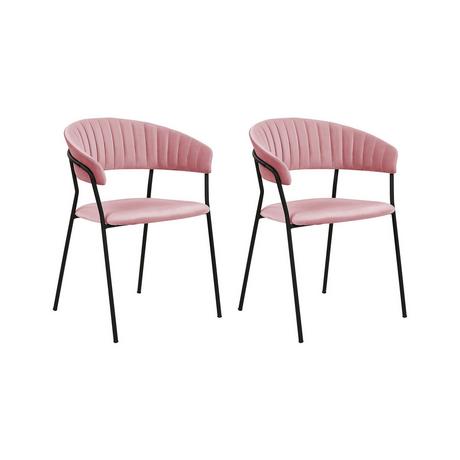 Beliani Lot de 2 chaises en Velours Glamour MARIPOSA  