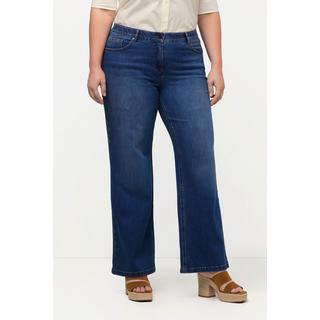 Ulla Popken  Jeans modello Mary in cotone biologico con taglio della gamba ampio e cintura comoda 