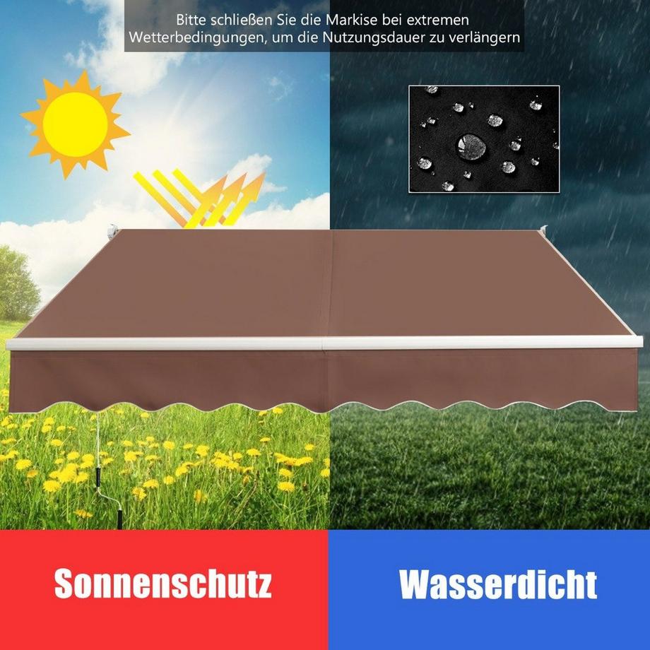 Northix Einziehbare Markise mit Kurbel  