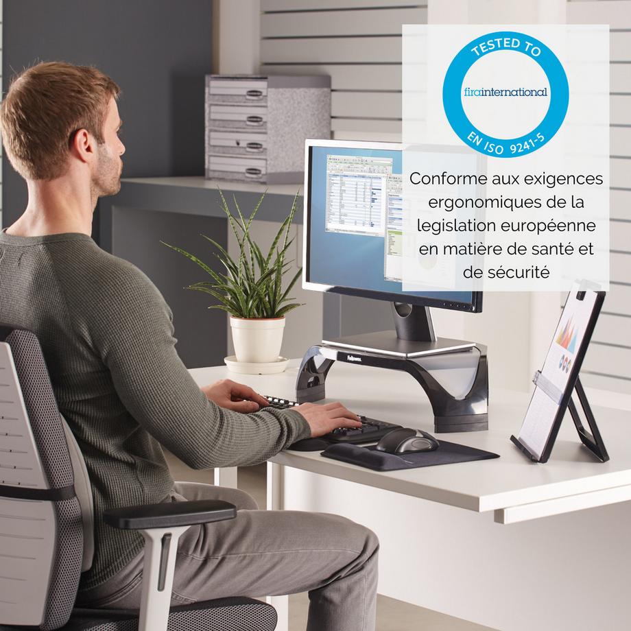 Fellowes  FELLOWES Monitor Ständer Plus 8020801 schwarz/silber 