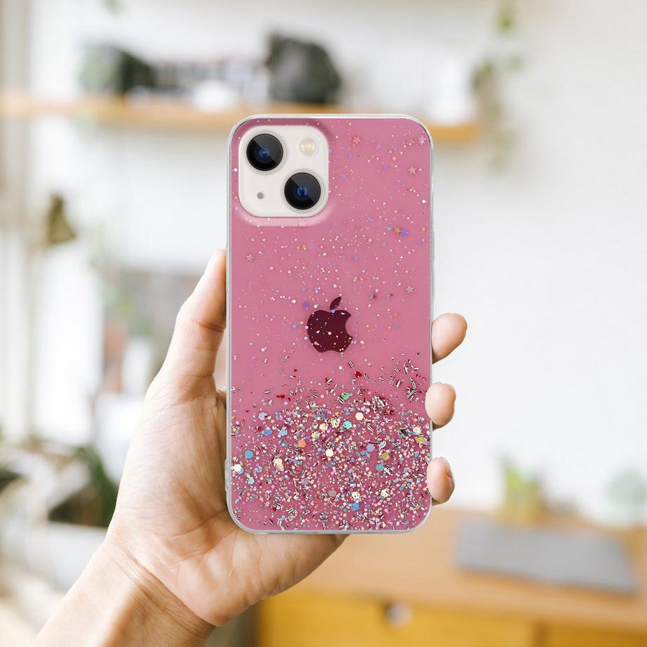 Cadorabo  Housse compatible avec Apple iPhone 14 - Coque de protection en silicone TPU flexible avec paillettes scintillantes 