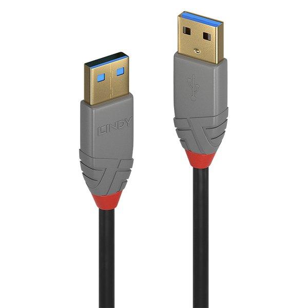 Image of 36753 USB Kabel 3 m USB 3.2 Gen 1 (3.1 Gen 1) USB A Schwarz, Grau