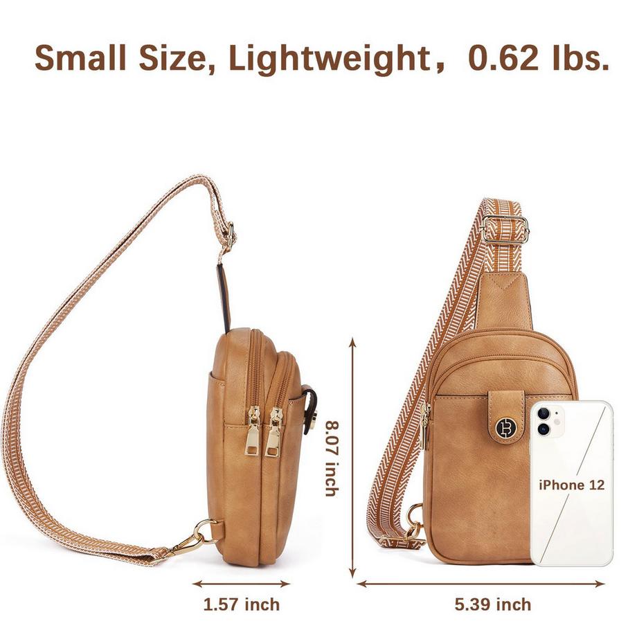 Only-bags.store PU Leder Sling Bag Brust Schulter Rucksack  