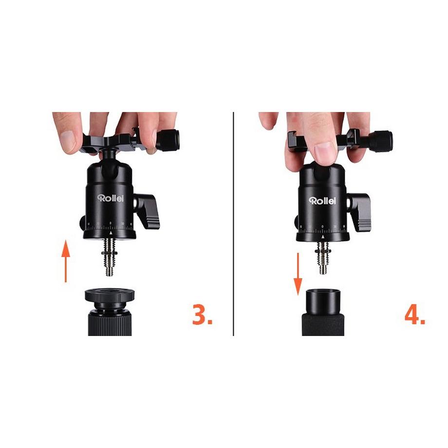 Rollei  Rollei Compact Traveler No. 1 Carbon treppiede Fotocamere digitali/film 3 gamba/gambe Nero, Arancione 