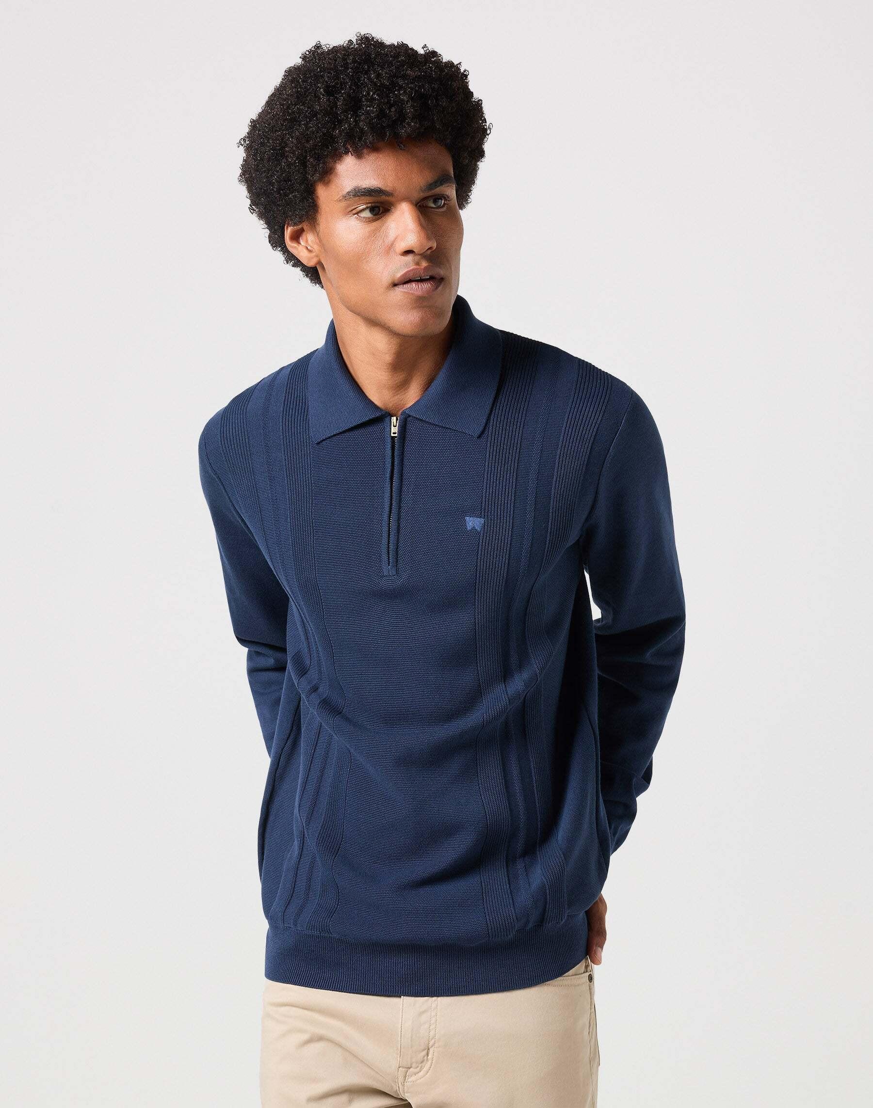 Image of Sweatshirts Longsleeves Polo Sweater Herren Blau S