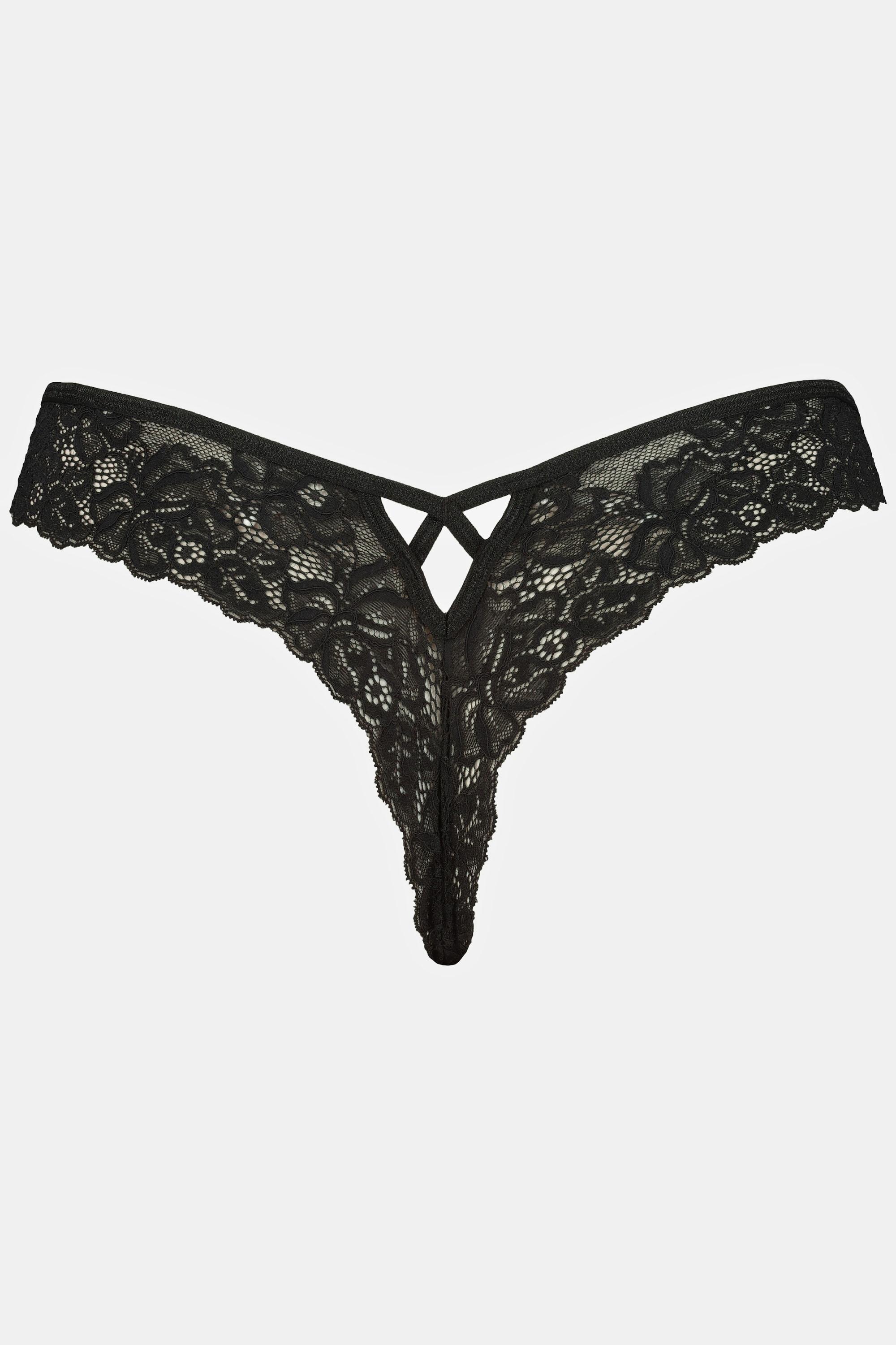 Ulla Popken  String, Spitze und Mesh, Ouvert 