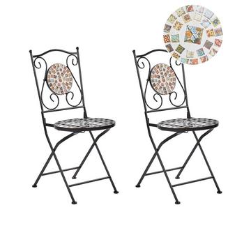 Lot de 2 chaises de jardin en Métal Rétro CASARIO
