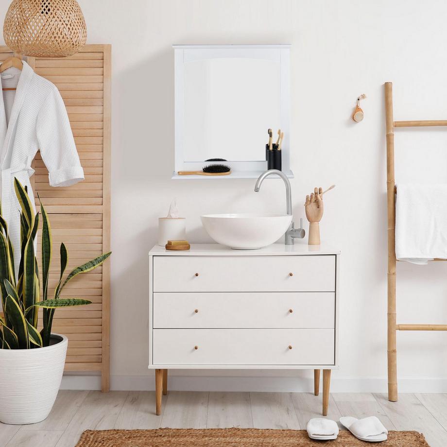 Northix Badezimmerspiegel mit Ablage MDF  