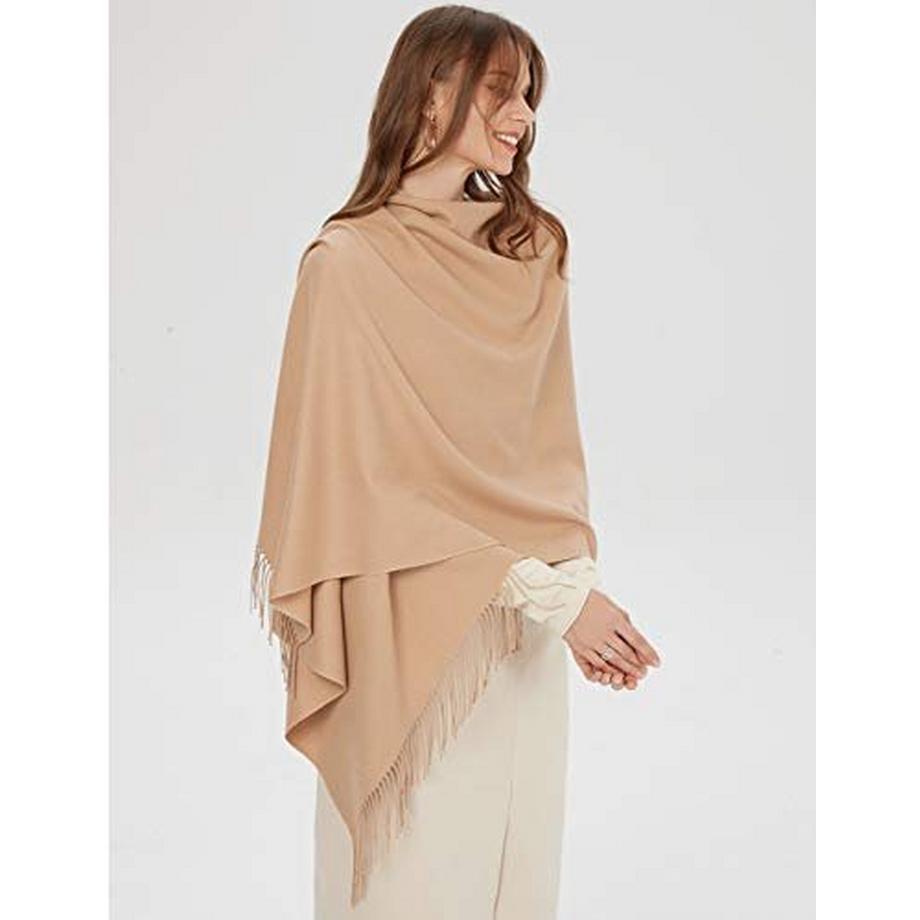 Only-bags.store Sciarpa Calda Invernale Autunnale Tinta Unita con Nappe  