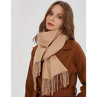 Only-bags.store Warmer Winter Herbst Einfarbiger Schal mit Quasten  