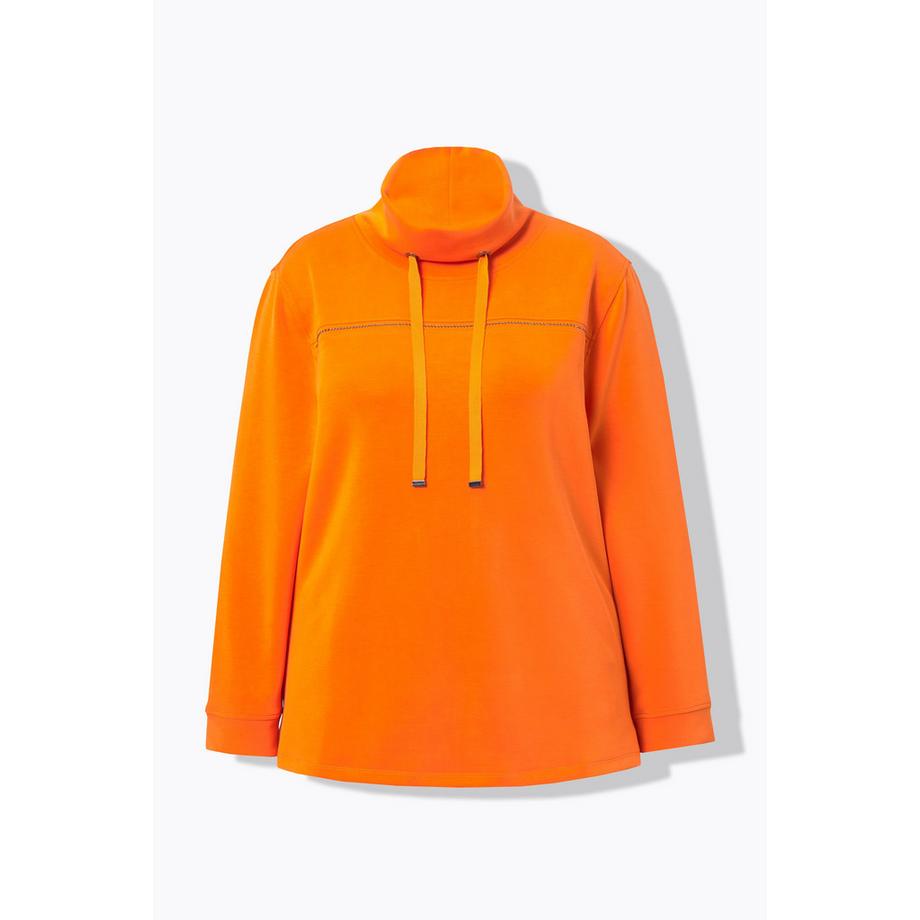 Ulla Popken Sweat-shirt Classique Pierres Fantaisie Col Montant Manches 3/4  