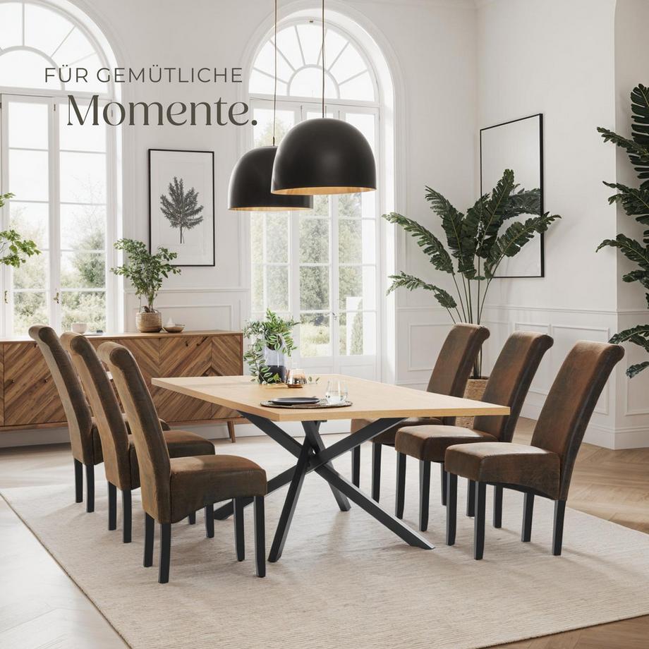 Tectake Sedia per sala da pranzo  imbottita con rivestimento in ecopelle  