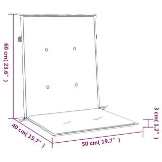 VidaXL Coussins de chaise de jardin 6 pcs Carreaux 100x50x3 cm  