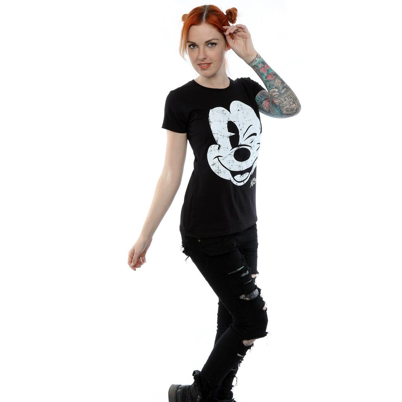 Disney  Tshirt MICKEY MOUSE DISTRESSED FACE 