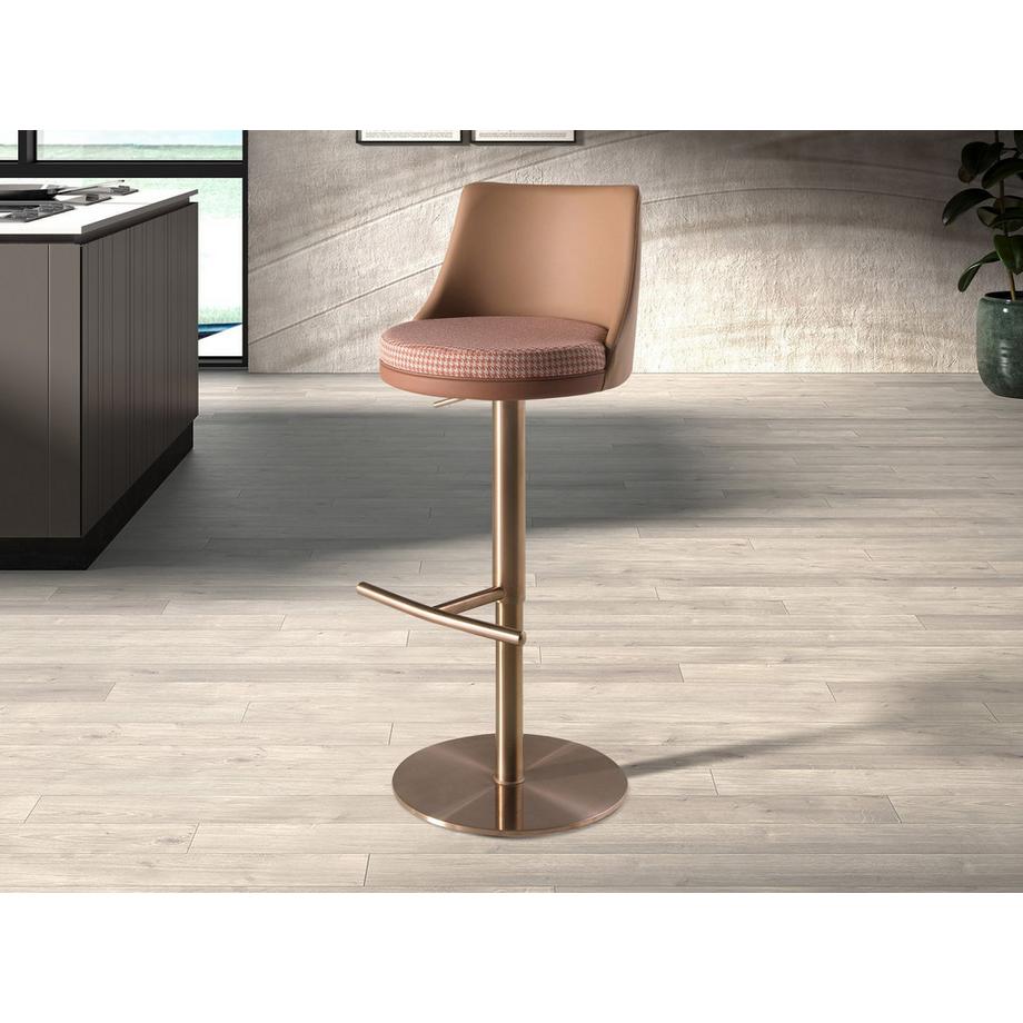 ANGEL CERDA Sgabello girevole in tessuto e similpelle  