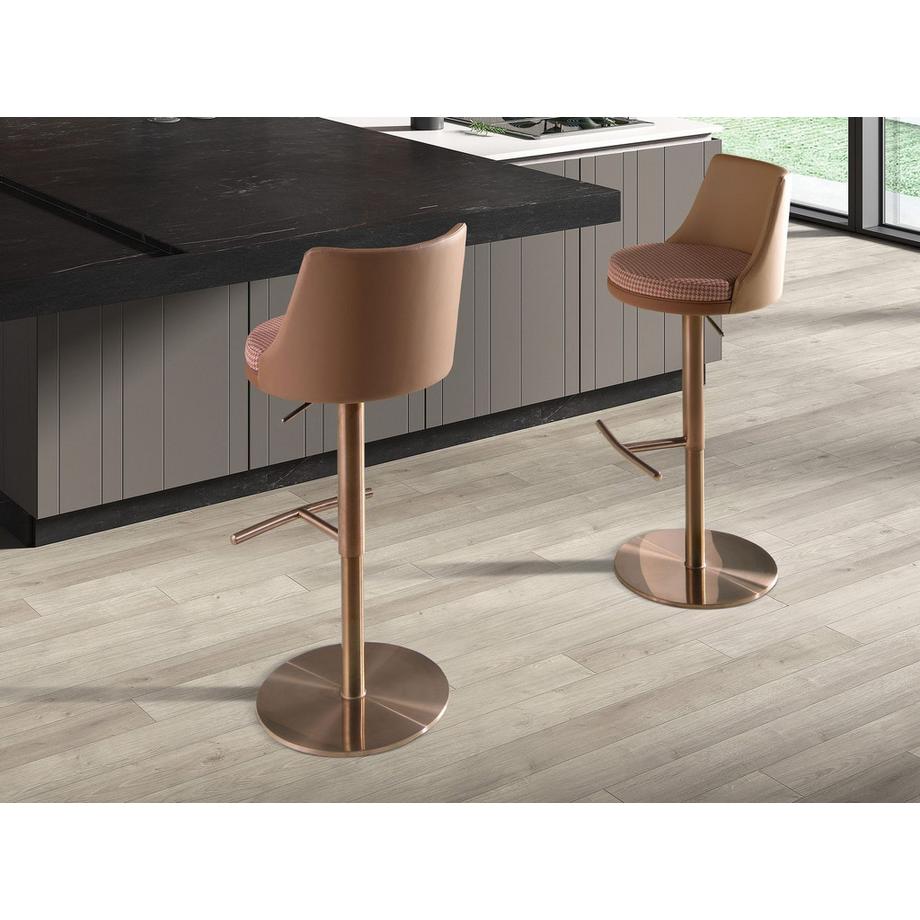 ANGEL CERDA Sgabello girevole in tessuto e similpelle  