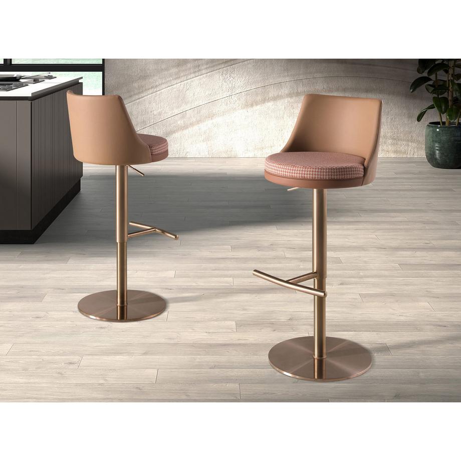 ANGEL CERDA Sgabello girevole in tessuto e similpelle  