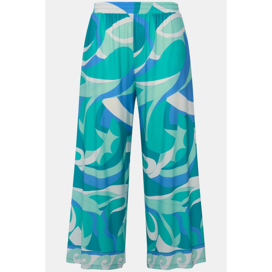 Ulla Popken Culotte Jersey Lunghezza Polpaccio Gamba Larga Vita Elastica  