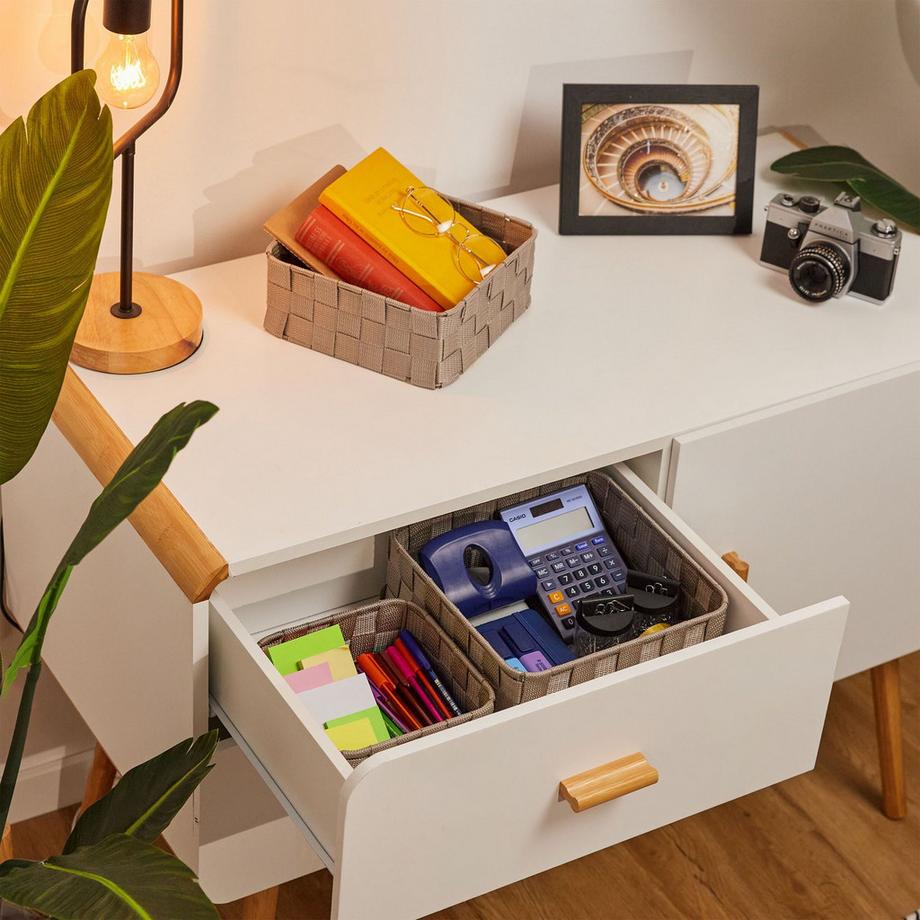 B2X Grauer Aufbewahrungskorb 3er-Set  