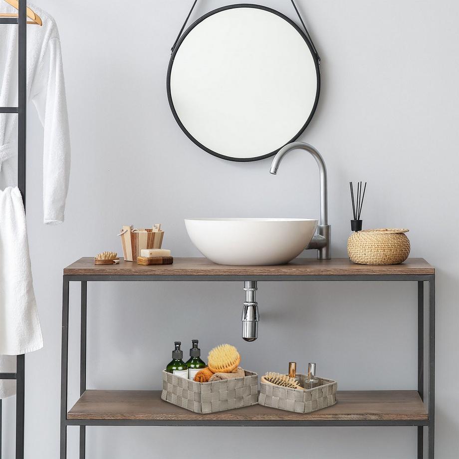 B2X Grauer Aufbewahrungskorb 3er-Set  