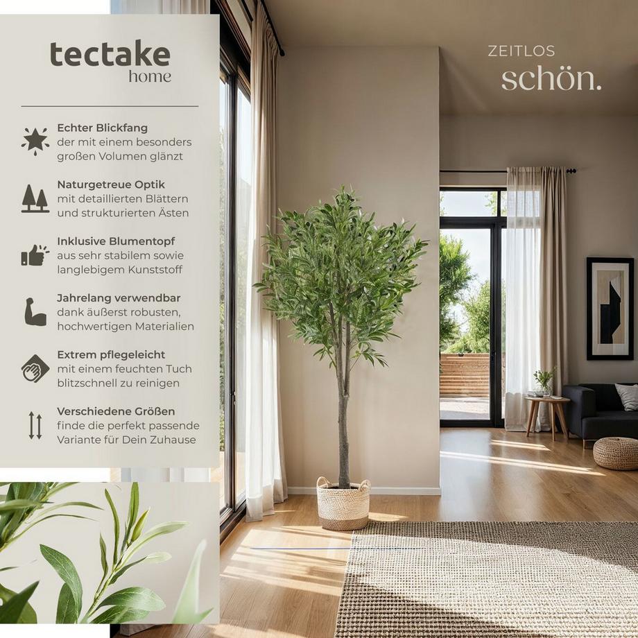 Tectake Olivier artificiel OLEAND design très réaliste  