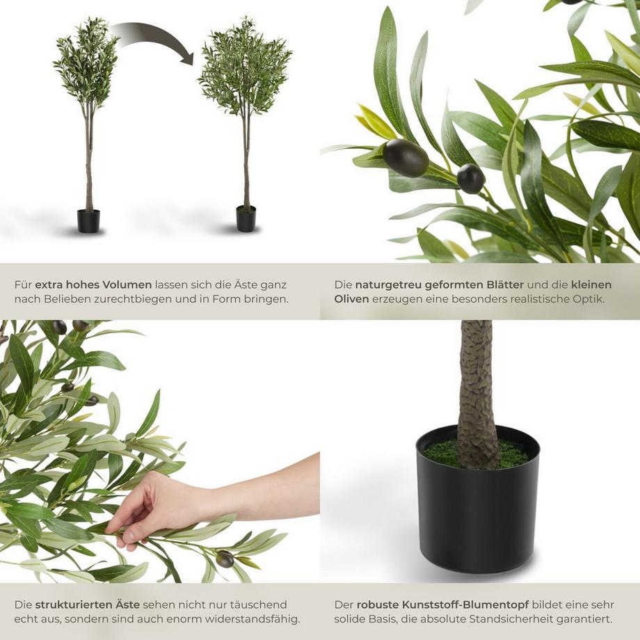 Tectake Olivier artificiel OLEAND design très réaliste  
