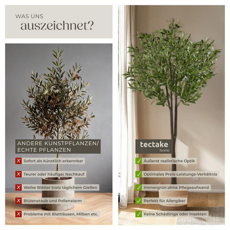 Tectake Olivier artificiel OLEAND design très réaliste  