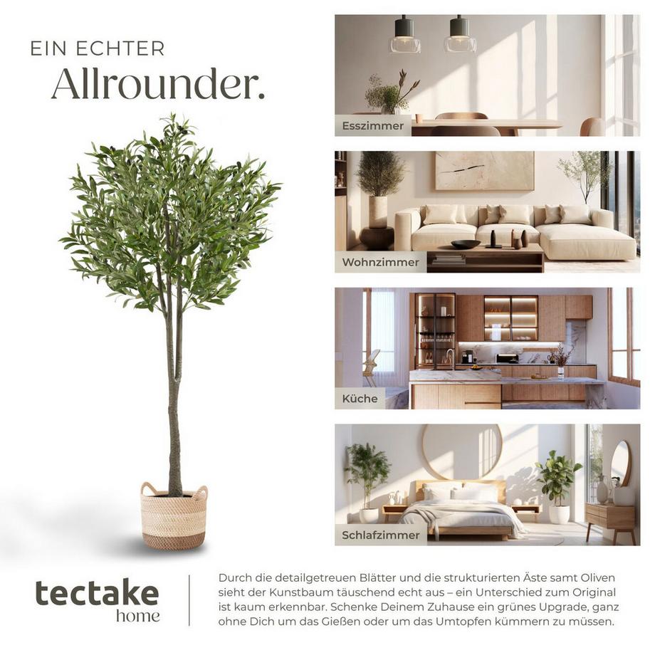 Tectake Olivier artificiel OLEAND design très réaliste  