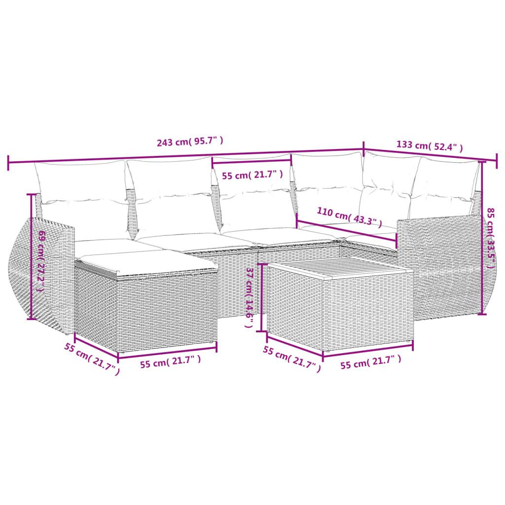 VidaXL set divano da giardino Polirattan  