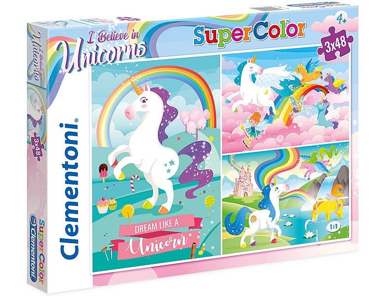 Clementoni  Puzzle I believe in Unicorns Brilliant (3x48) 