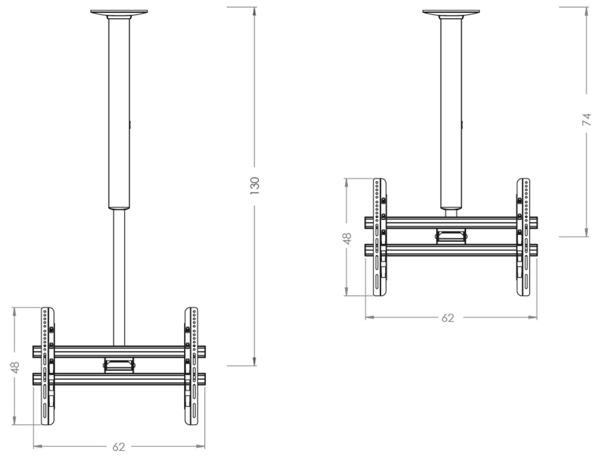 VCM Universal VESA TV Deckenhalterung Fernseh Halterung Halter CM4  