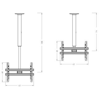 VCM Support TV universel VESA pour plafond Support TV CM4 Support TV universel VESA pour plafond Support TV CM4  