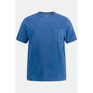 JP1880  T-shirt en tissu éponge, col rond, manches courtes et poche poitrine 