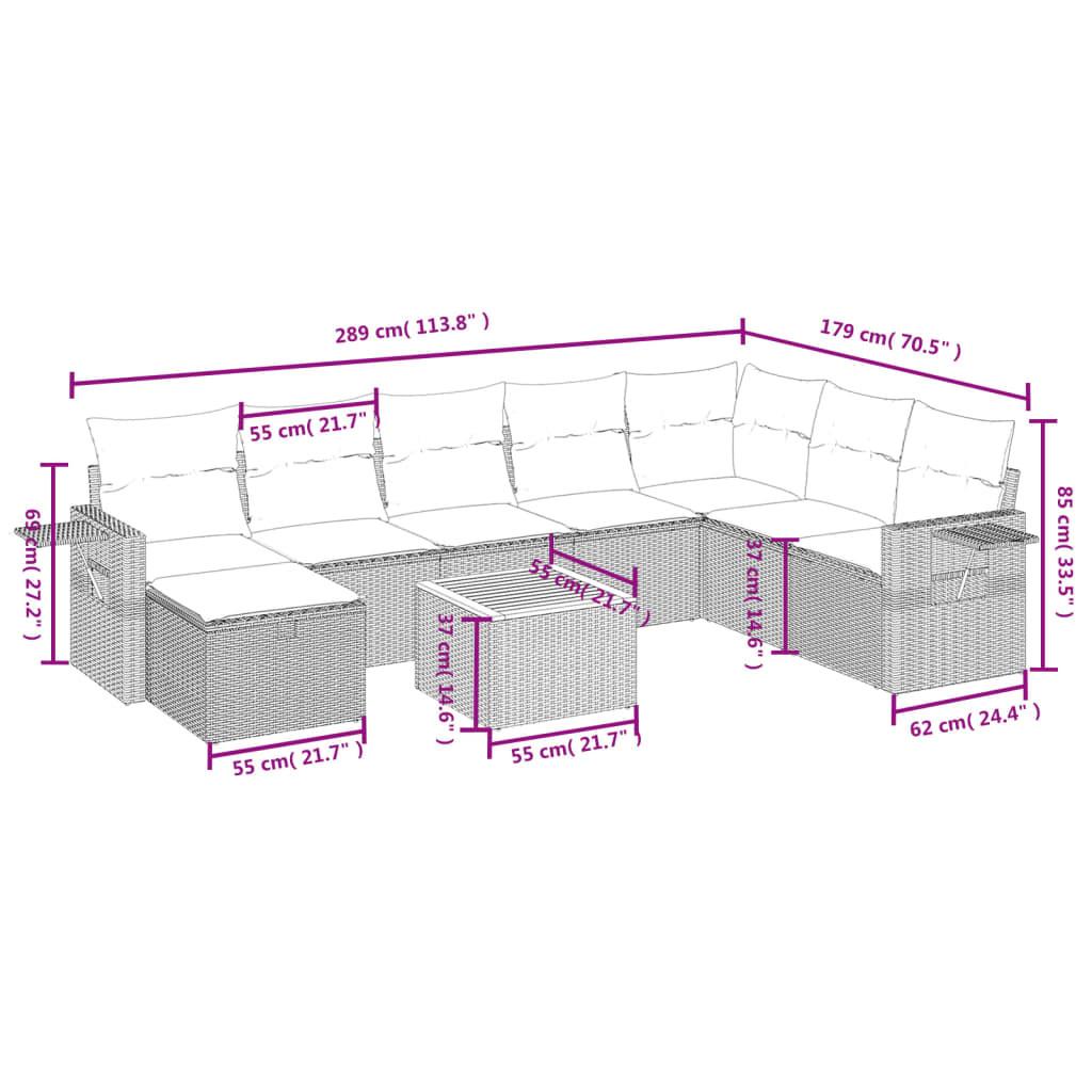 VidaXL set divano da giardino Polirattan  