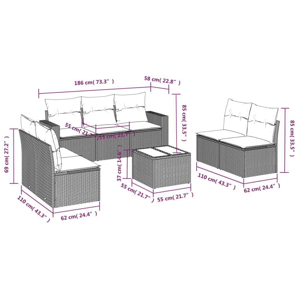 VidaXL set divano da giardino Polirattan  