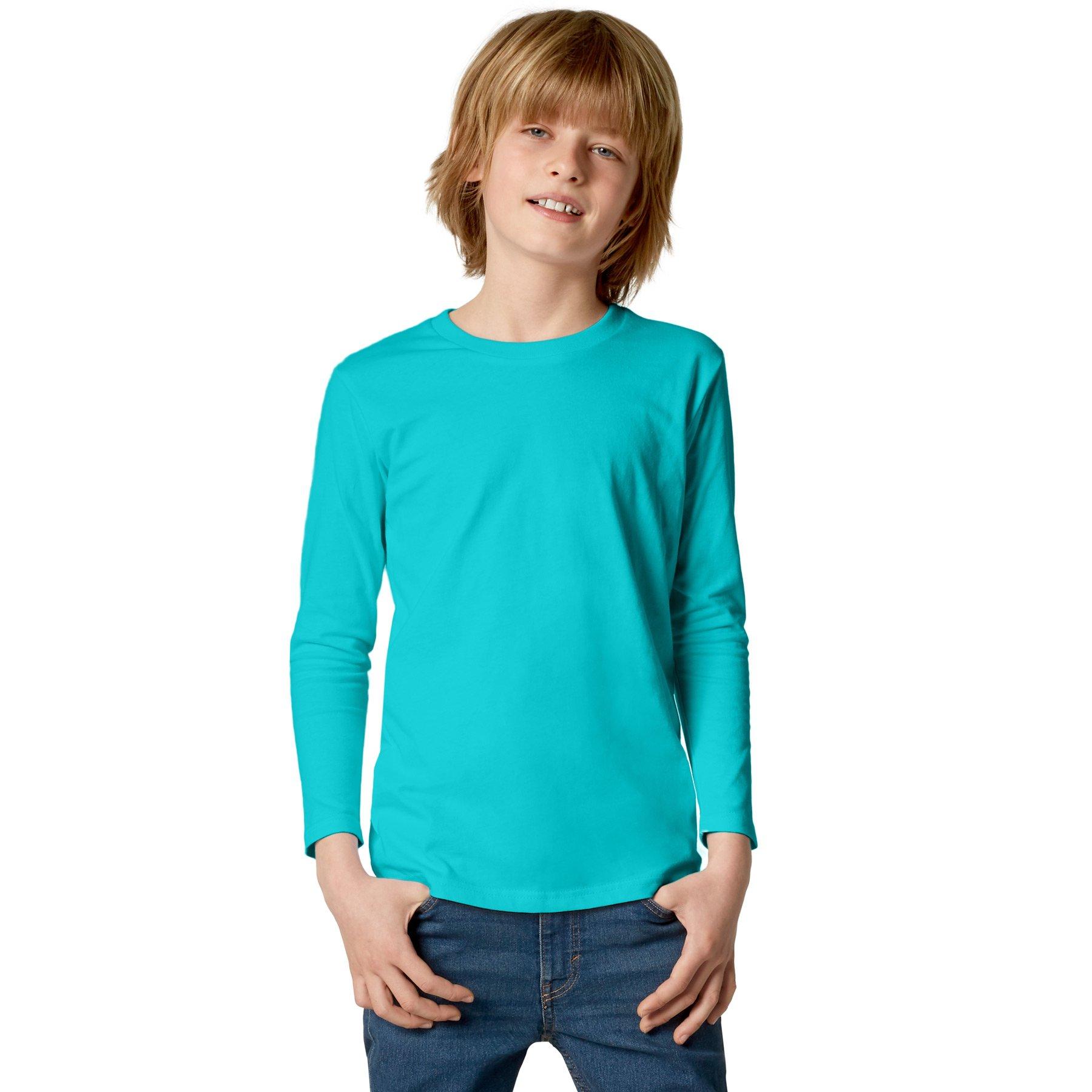 Image of Langarm-shirt Kinder Jungen Türkisblau 116